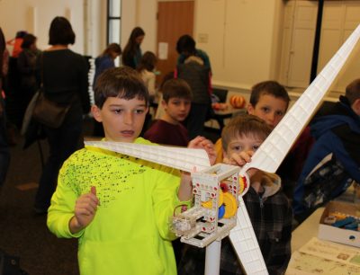 Kids explored wind turbines at the Maker Festival hosted by the Powhatan Public Library and Virginia Cooperative Extension.