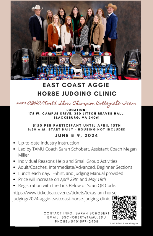 2024 East Coast Aggie Horse Judging Clinic