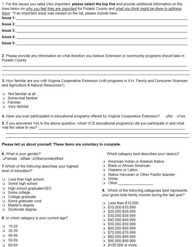 2023 Pulaski County Extension Office Needs Assessment 2